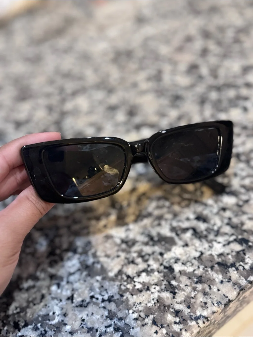 Classic Black Rectangular Sunglasses - Men